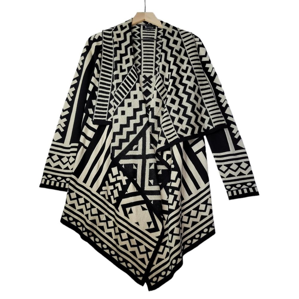 PRICE DROP! Aztec Geometric Open Waterfall Sweater, Two Sisters Women’s Size S/M